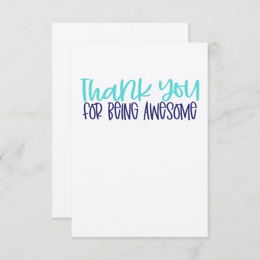 カードをありがとう素晴らし。 サンキューカード (正面/裏面)