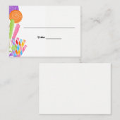 カードをつけるキャンデーのテーマバルミツワー プレイスカード (正面/裏面)