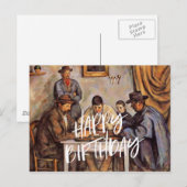 カードをプレイする人々、お誕生日おめでとうございます ポストカード (正面/裏面)