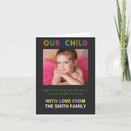 カードをメモする理由は子どもかもしれません サンキューカード (正面)