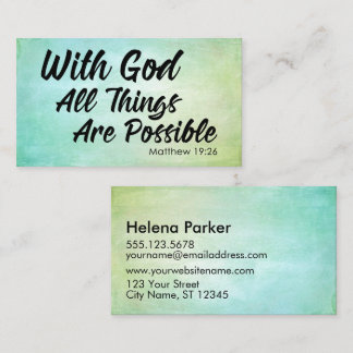 カードを共有するパステル調のグランジなMatthewの19:26の聖なる書物、経典 名刺