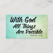 カードを共有するパステル調のグランジなMatthewの19:26の聖なる書物、経典 名刺 (正面)