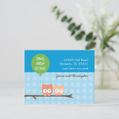 カードを動かしているフクロウ 案内状 (スタンド正面)