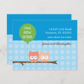 カードを動かしているフクロウ 案内状 (正面/裏面)