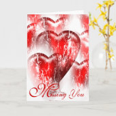 カードを恋しく思う水はねかけられたハート カード (黄色い花)