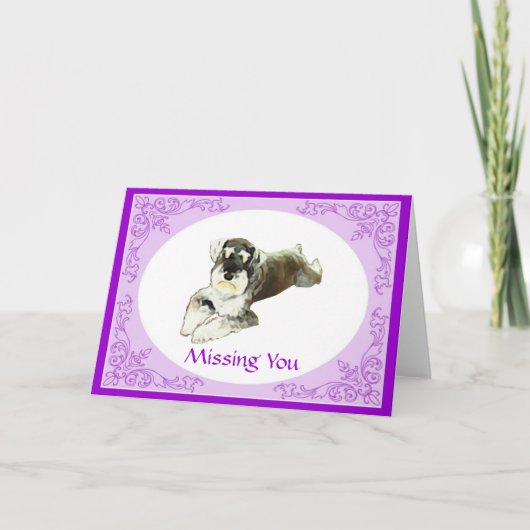 カードを恋しく思っているシュナウツァー カード (正面)