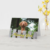 "カードを恋しく思っているVizsla犬" カード (黄色い花)