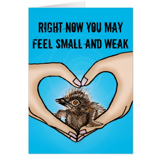 カードを慰める手の鳥 (正面)