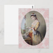 カードを持つ女性 ポストカード (正面/裏面)