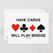 カードを持遊ち合わせる（4枚のカードスーツ） ポストカード (正面/裏面)