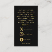 カードを挿入する感謝していソーシャルQRコード金ゴールド エンクロージャーカード (裏面)