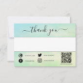 カードを挿入する感謝してい際の緑のソーシャルqrコード サンキューカード (正面)