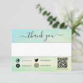 カードを挿入する感謝してい際の緑のソーシャルqrコード サンキューカード (スタンド正面)