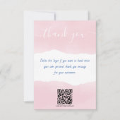 カードを挿入するQRコード感謝していソフトピックウォーター色 サンキューカード (正面)