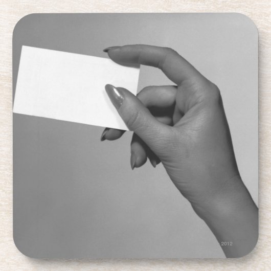 カードを握っている女性 コースター (正面)