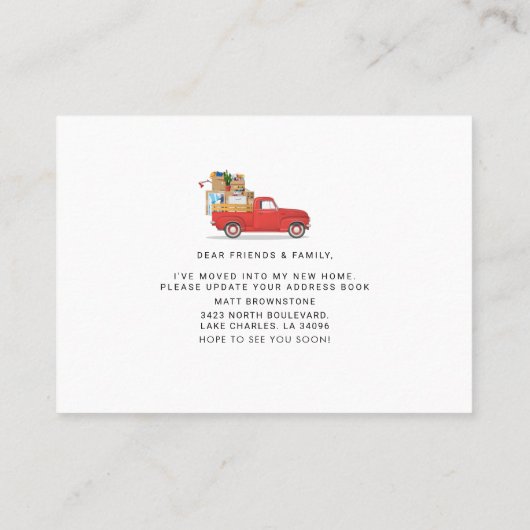 カードを移動した住所の変更 名刺 (裏面)