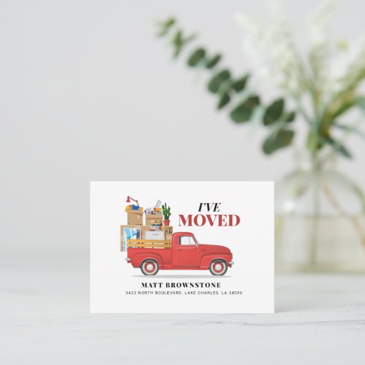 カードを移動した住所の変更 名刺 (スタンド正面)