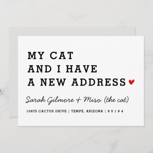 カードを移動した | My Cat and I Moving Card 案内状 (正面/裏面)