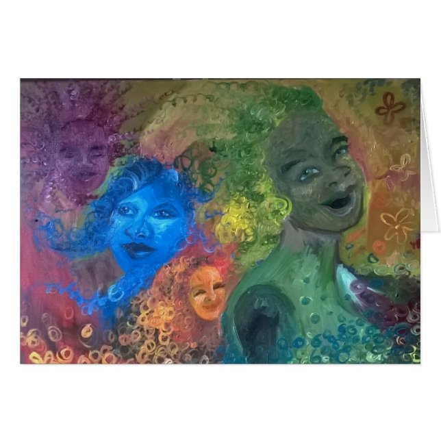 カードを笑わせている千人の姉妹 (正面横)