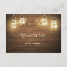 カードを素朴挿入する木製の瓶ライトシャワーエレガント付き