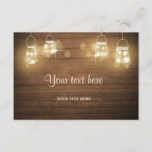 カードを素朴挿入する木製の瓶ライトシャワーエレガント付き エンクロージャーカード (正面)
