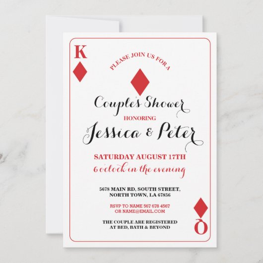 カードを遊ぶことは王の招待をつなぎますQueenラスベガス 招待状 (正面)