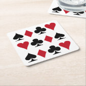 カードを遊ぶこと スクエアペーパーコースター (アングル)