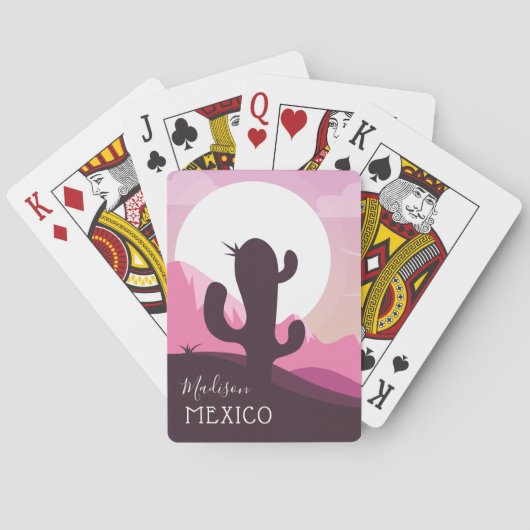カードを遊ぶサボテンの砂漠の名前をカスタムする及び文字 トランプ (裏面)