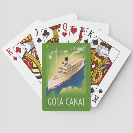 カードを遊ぶスウェーデンのヴィンテージ旅行 トランプ (裏面)