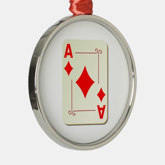 カードを遊ぶダイヤモンドのエース メタルオーナメント (右)
