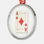 カードを遊ぶダイヤモンドのエース メタルオーナメント (左)
