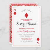 カードを遊ぶダイヤモンドは婚約の招待をつなぎます 招待状 (正面/裏面)