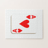 カードを遊ぶハートのエース ジグソーパズル (横)