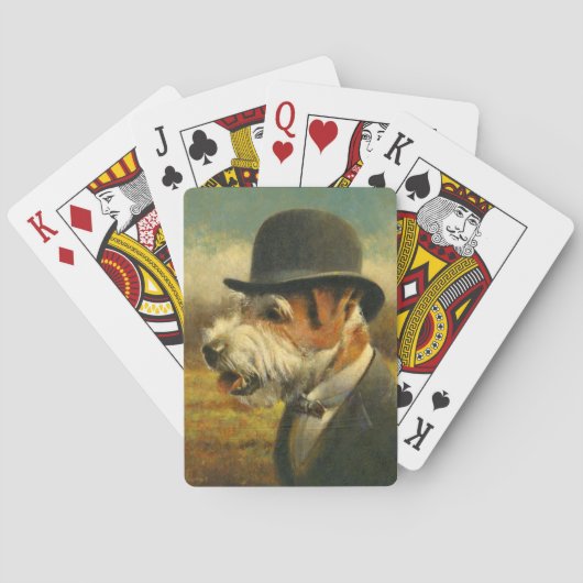 カードを遊ぶヴィンテージジャックラッセル トランプ (裏面)