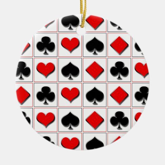 カードを遊ぶ3Dはパターンに適します セラミックオーナメント (正面)