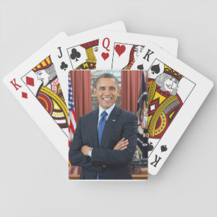 カードを遊んでいるオバマ トランプ