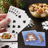 カードを遊んでいるコーヒー猫 トランプ (インサイチュ)