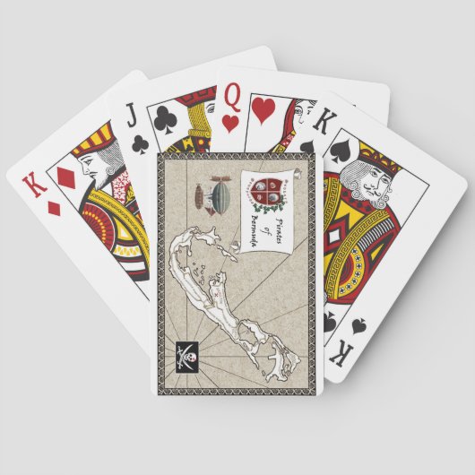 カードを遊んでいるバミューダ島の海賊 トランプ (裏面)
