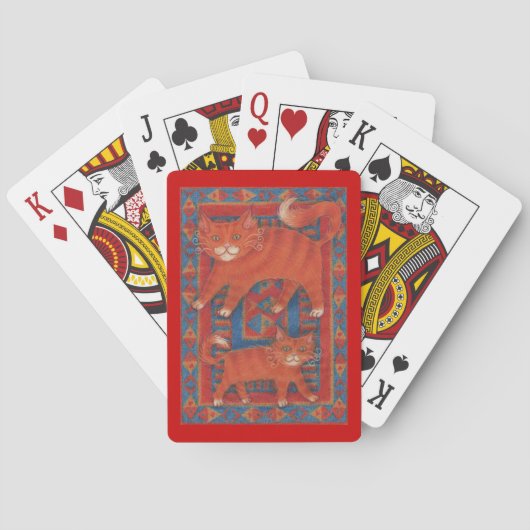 カードを遊んでいるマット猫 トランプ (裏面)