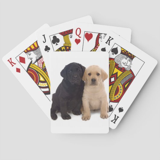 カードを遊んでいるラブラドルの子犬 トランプ (裏面)