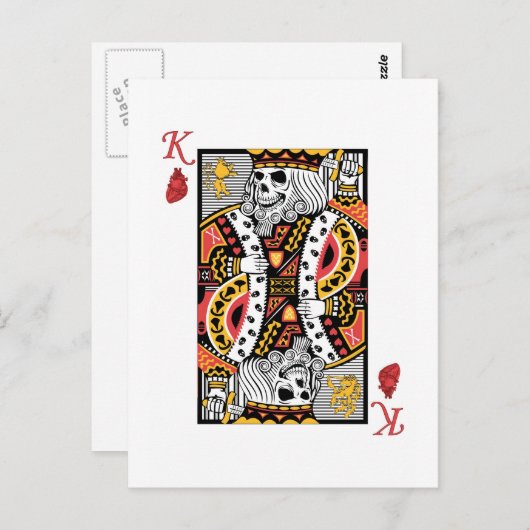 カードを遊んでいる恐怖骨組王 ポストカード (正面/裏面)