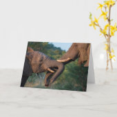 カードを遊んでいる象 カード (黄色い花)