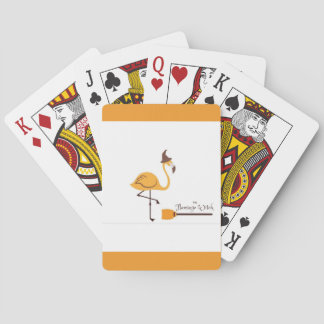 カードを遊んでいる魔法のフラミンゴ トランプ