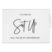 カードを頼んでいる花婿の付添人私の花婿の付添人です (正面横)