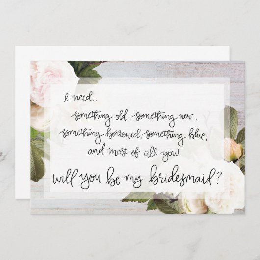 カードを頼んでいるBridemaid私の|のブライダルパーティがあって下さい 招待状 (正面/裏面)