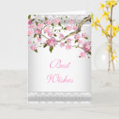 カードアジアピンク最高のフローラウィッシュまたは誕生日 カード (黄色い花)