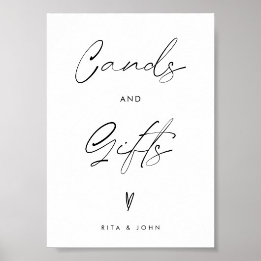 カードエレガントとギフトの結婚好意の表記号 ポスター (正面)