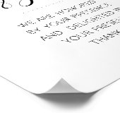 カードエレガントとギフトテーブルの結婚サイン ポスター (角)