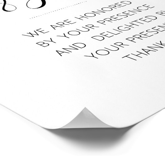 カードエレガントとギフトテーブルの結婚サイン ポスター (角)