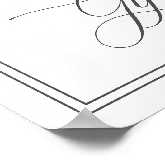 カードエレガント及びギフト結婚の標識 ポスター (角)